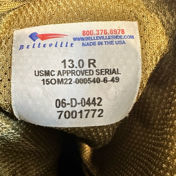Belleville USMC Approved Serial # 150M22…Vibram Sole Lace Up Boots - Brand New! - Picture 5 of 8